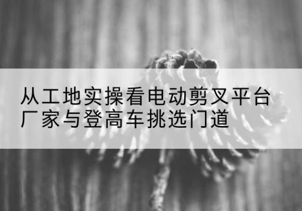 沧县电动剪叉升降平台厂家-从工地实操看电动剪叉平台厂家与登高车挑选门道